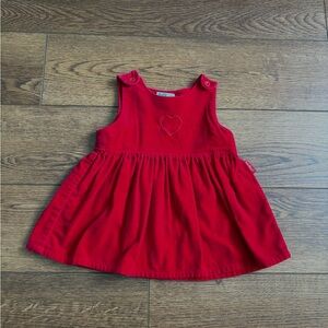 Vintage Osh Kosh B’Gosh Red Heart Velvet Valentines Dress 6-9 months